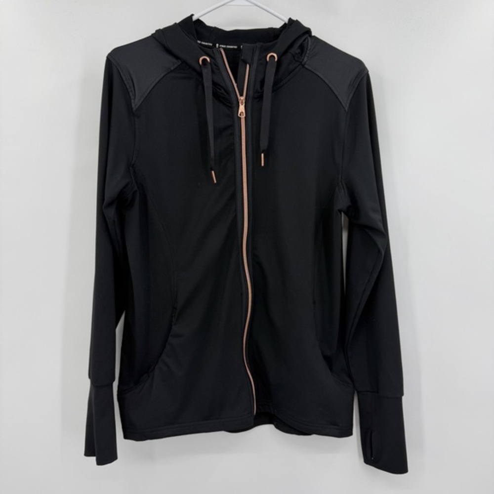 Free Country Black Athletic Hoodie with Rose Gold Hardware Thumb‎ Holes Size Med